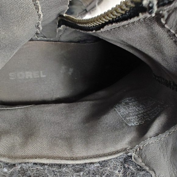 Sorel Waterproof Black Leather Side Zip Boots Rubber Sole Women’s 10 - Picture 9 of 10